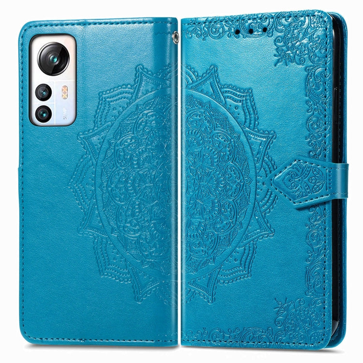 For Blackview A85 Mandala Flower Embossed Leather Phone Case(Blue)