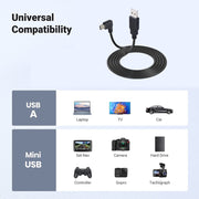 JUNSUNMAY 5 Feet USB A 2.0 to Mini B 5 Pin Charger Cable Cord, Length: 1.5m(Right)