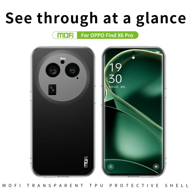For OPPO Find X6 Pro MOFI Ming Series Ultra-thin TPU Phone Case(Transparent)