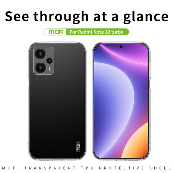 For Xiaomi Redmi Note 12 Turbo MOFI Ming Series Ultra-thin TPU Phone Case(Transparent)