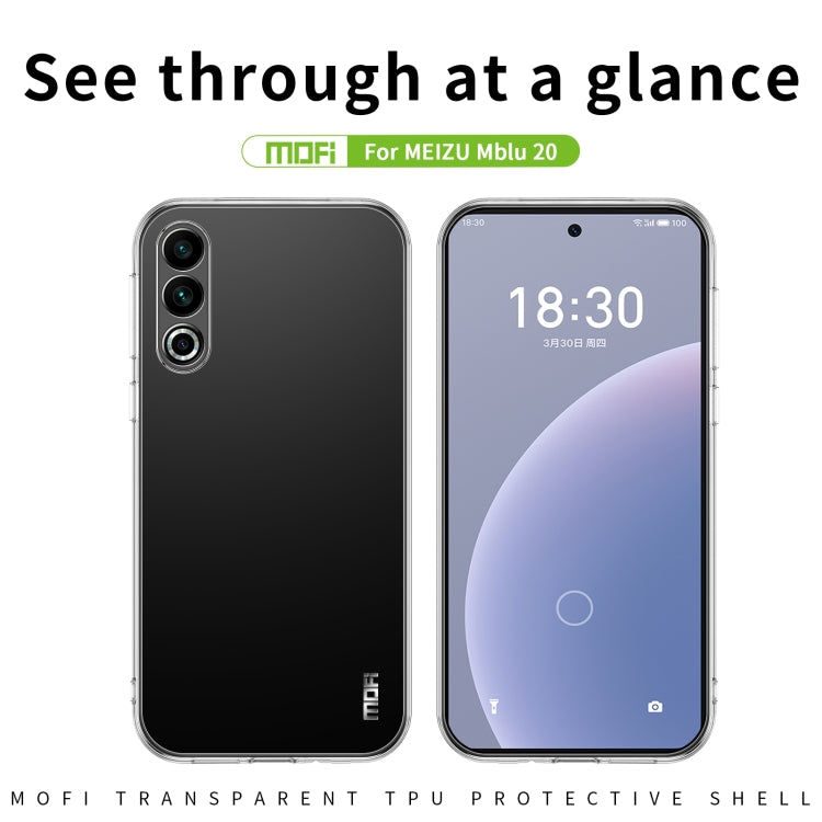 For Meizu 20 MOFI Ming Series Ultra-thin TPU Phone Case(Transparent)