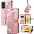 For OPPO Reno8 T 4G Butterfly Love Flower Embossed Leather Phone Case(Rose Gold) - OPPO Cases by PMC TechLife | Online Shopping South Africa | PMC TechLife | Buy Now Pay Later Mobicred