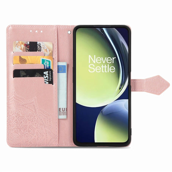 For OnePlus Nord CE 3 Lite Mandala Flower Embossed Leather Phone Case(Rose Gold)