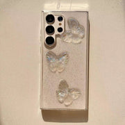 For Samsung Galaxy S22+ 5G Clear Crystal Butterflies TPU Phone Case(Transparent)