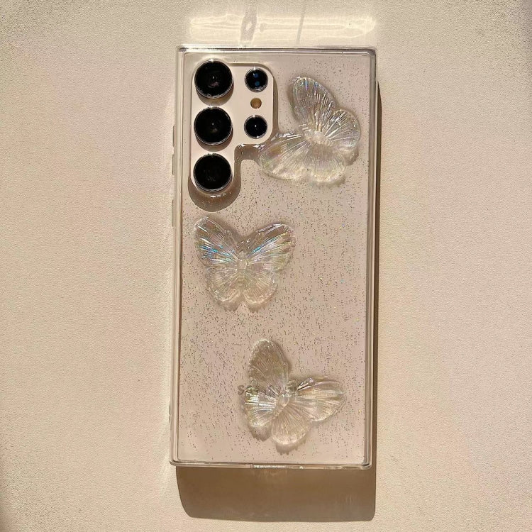 For Samsung Galaxy S22+ 5G Clear Crystal Butterflies TPU Phone Case(Transparent)