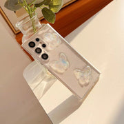 For Samsung Galaxy S22+ 5G Clear Crystal Butterflies TPU Phone Case(Transparent)