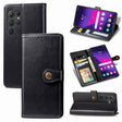 For Samsung Galaxy S25 Ultra 5G Retro Solid Color Buckle Leather Phone Case(Black) - Galaxy S25 Ultra 5G Cases by PMC Jewellery | Online Shopping South Africa | PMC Jewellery | Buy Now Pay Later Mobicred