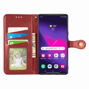 For Samsung Galaxy S25 Ultra 5G Retro Solid Color Buckle Leather Phone Case(Red)