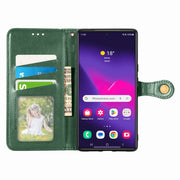 For Samsung Galaxy S25+ 5G Retro Solid Color Buckle Leather Phone Case(Green)