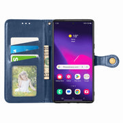 For Samsung Galaxy S25 5G Retro Solid Color Buckle Leather Phone Case(Blue)