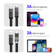 ENKAY ENK-CB134 4-in-1 60W USB-A / Type-C to 8 Pin / Type-C Nylon Braided Magnetic Fast Charging Data Cable, Cable Length:1.2m