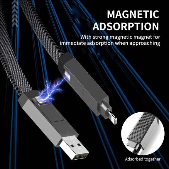 ENKAY ENK-CB134 4-in-1 60W USB-A / Type-C to 8 Pin / Type-C Nylon Braided Magnetic Fast Charging Data Cable, Cable Length:1.2m