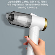 Q8 LED Light Wireless Portable Handheld Car Foldable 9000Pa Suction Vacuum Cleaner(White)