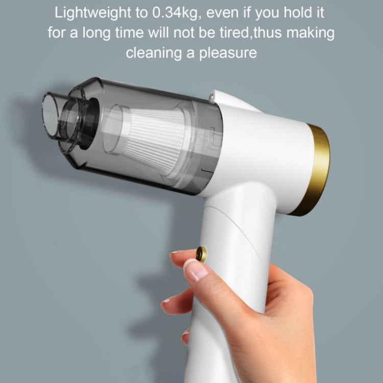 Q8 LED Light Wireless Portable Handheld Car Foldable 9000Pa Suction Vacuum Cleaner(White)
