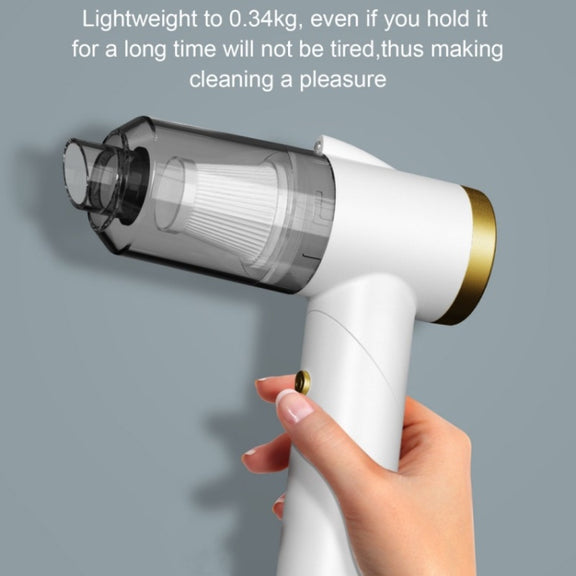 Q8 LED Light Wireless Portable Handheld Car Foldable 9000Pa Suction Vacuum Cleaner(Black)