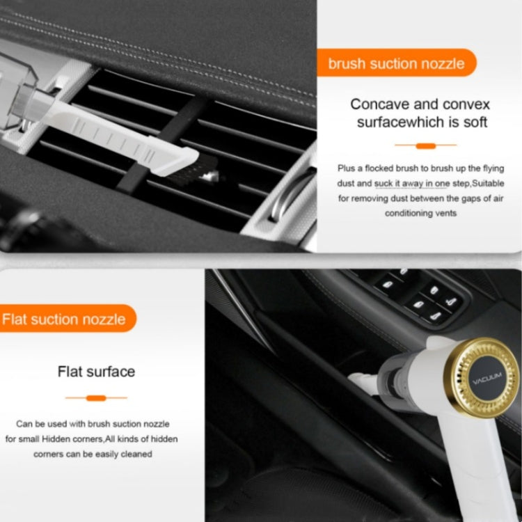 Q8 LED Light Wireless Portable Handheld Car Foldable 9000Pa Suction Vacuum Cleaner(Black)