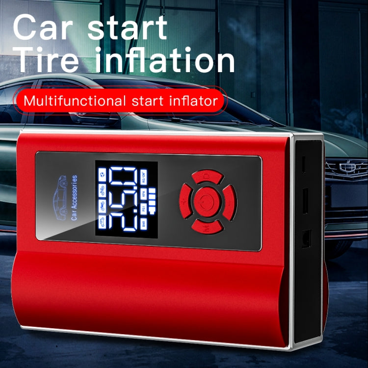 Ai8 Portable Multifunctional LCD Screen Emergency Power Supply 12V Car Start Air Pump(Black)