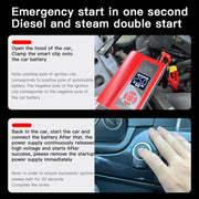 Ai8 Portable Multifunctional LCD Screen Emergency Power Supply 12V Car Start Air Pump(Red)