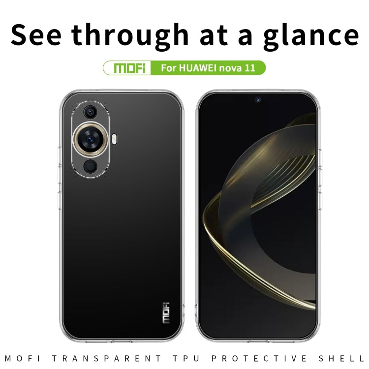 For Huawei nova 11 4G MOFI Ming Series Transparent Ultra-thin TPU Phone Case