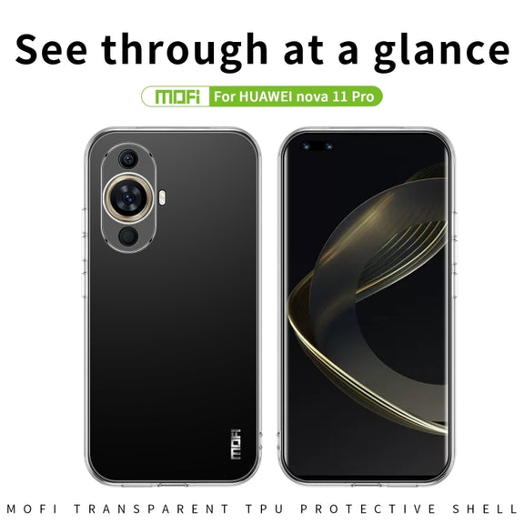 For Huawei nova 11 Pro MOFI Ming Series Transparent Ultra-thin TPU Phone Case