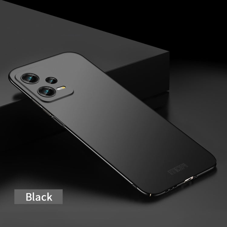 For Xiaomi Redmi Note 12 5G Global MOFI Micro-Frosted PC Ultra-thin Hard Phone Case(Black)