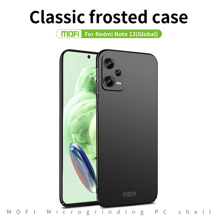 For Xiaomi Redmi Note 12 5G Global MOFI Micro-Frosted PC Ultra-thin Hard Phone Case(Black)