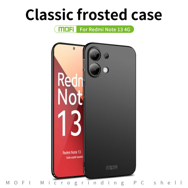 For Xiaomi Redmi Note 13 4G MOFI Micro-Frosted PC Ultra-thin Hard Phone Case(Blue)