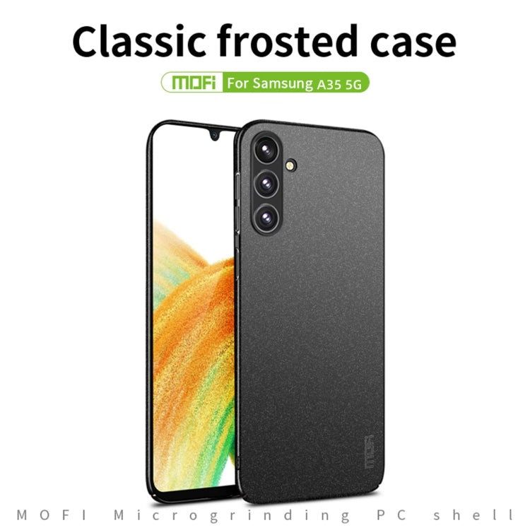 For Samsung Galaxy A35 5G MOFI Fandun Series Frosted PC Ultra-thin All-inclusive Phone Case(Blue)