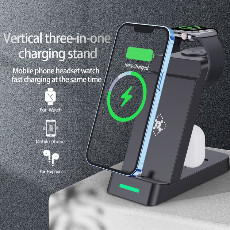 B20 18W 3 in 1 Wireless Charger Stand Charger Dock for iPhone Apple Watch Series(Black)