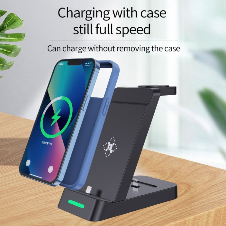 B20 18W 3 in 1 Wireless Charger Stand Charger Dock for iPhone Apple Watch Series(Black)