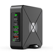 PD-75 Desktop PD Type-C USB QC 3.0 Fast Mobile Phone Charging Station Multifunctional Wireless Charger(US Plug)