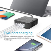 PD-75 Desktop PD Type-C USB QC 3.0 Fast Mobile Phone Charging Station Multifunctional Wireless Charger(AU Plug)