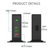 PD-75 Desktop PD Type-C USB QC 3.0 Fast Mobile Phone Charging Station Multifunctional Wireless Charger(AU Plug)