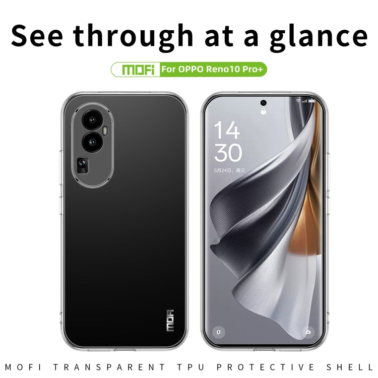 For?OPPO Reno10 Pro+ MOFI Ming Series Transparent Ultra-thin TPU Phone Case(Transparent)