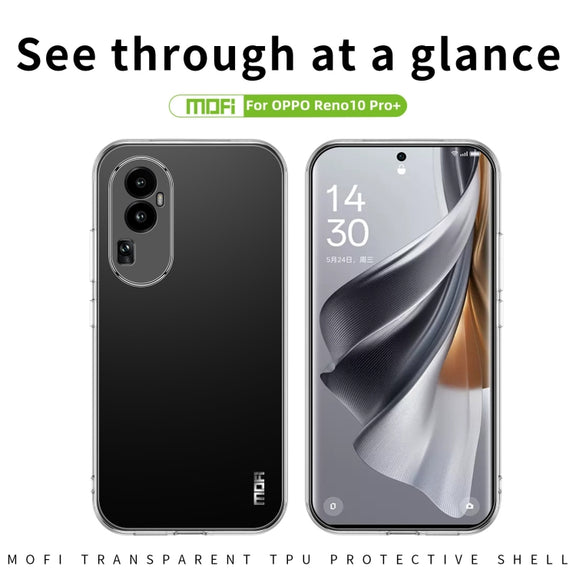 For?OPPO Reno10 Pro+ MOFI Ming Series Transparent Ultra-thin TPU Phone Case(Transparent)