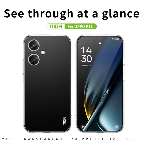 For OPPO K11 MOFI Ming Series Transparent Ultra-thin TPU Phone Case(Transparent)