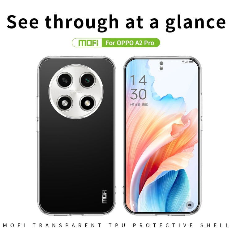 For OPPO A2 Pro MOFI Ming Series Transparent Ultra-thin TPU Phone Case(Transparent)