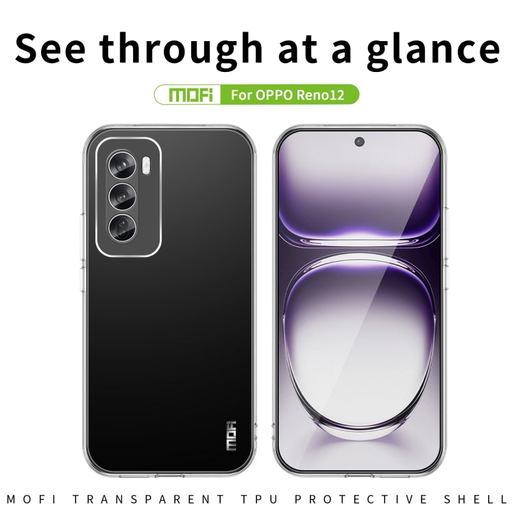 For OPPO Reno12 Global MOFI Ming Series Transparent Ultra-thin TPU Phone Case(Transparent)