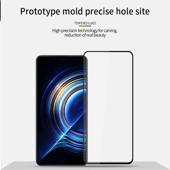 For Xiaomi Poco F5 MOFI 9H 2.5D Full Screen Tempered Glass Film(Black)