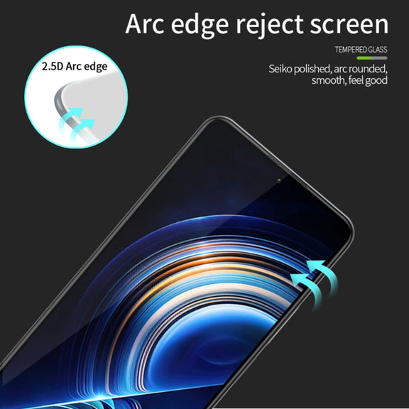 For Xiaomi Poco F5 MOFI 9H 2.5D Full Screen Tempered Glass Film(Black)