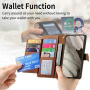 For iPhone 16 Plus Love Zipper Lanyard Leather Phone Case(Brown)
