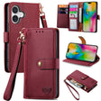 For iPhone 16 Plus Love Zipper Lanyard Leather Phone Case(Red) - free shipping - PMC TechLife - Order now!