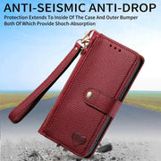 For iPhone 16 Pro Max Love Zipper Lanyard Leather Phone Case(Red)