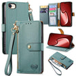 For iPhone 16e Love Zipper Lanyard Leather Phone Case(Green) - iPhone 16e Cases by PMC TechLife | Online Shopping South Africa | PMC TechLife | Buy Now Pay Later Mobicred