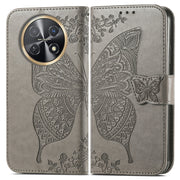 For Huawei Nova Y91 Butterfly Love Flower Embossed Leather Phone Case(Gray)