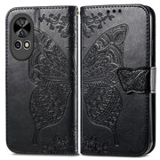 For Huawei  Nova 12 Pro Butterfly Love Flower Embossed Leather Phone Case(Black)