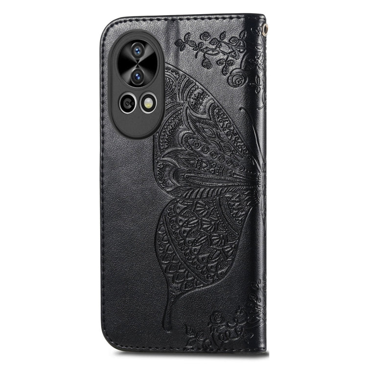 For Huawei  Nova 12 Pro Butterfly Love Flower Embossed Leather Phone Case(Black)