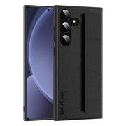 For Samsung Galaxy S25+ 5G Skin Elastic Wrist Grip Back Cover Phone Case(Black)