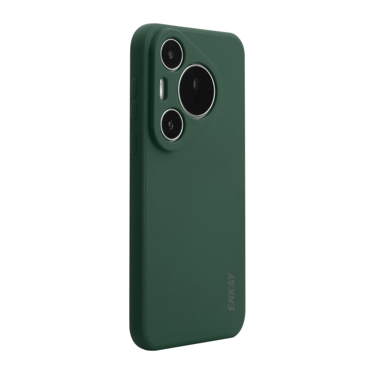 For Huawei Pura 70 ENKAY Hat-Prince Liquid Silicone Shockproof Protective Soft Case(Dark Green)