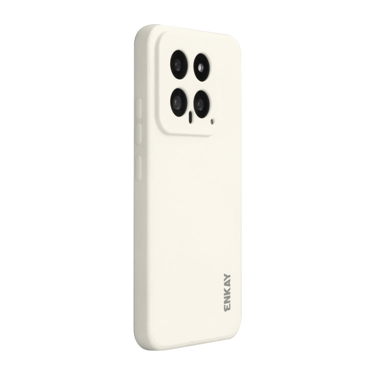 For Xiaomi 14 ENKAY Hat-Prince Liquid Silicone Shockproof Soft Phone Case(Beige)